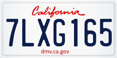 CA license plate 7LXG165