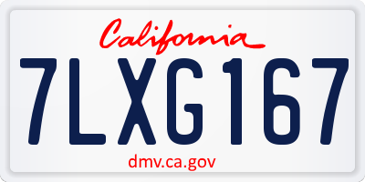 CA license plate 7LXG167