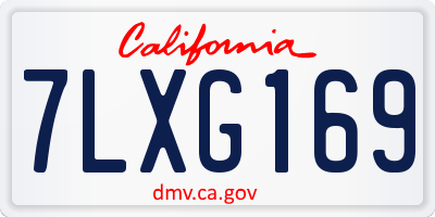 CA license plate 7LXG169
