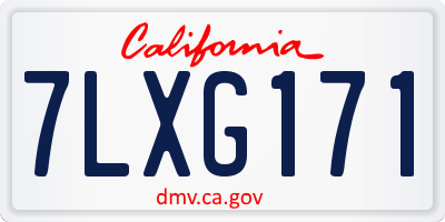 CA license plate 7LXG171