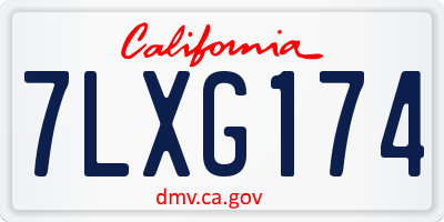 CA license plate 7LXG174