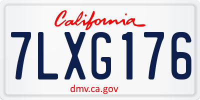 CA license plate 7LXG176