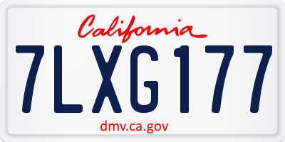 CA license plate 7LXG177