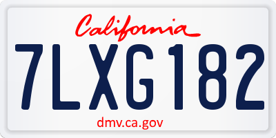 CA license plate 7LXG182