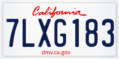 CA license plate 7LXG183