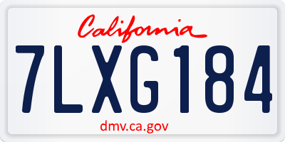 CA license plate 7LXG184