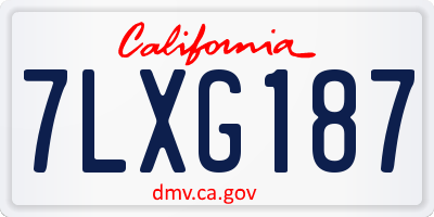 CA license plate 7LXG187