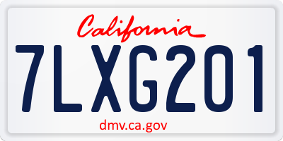 CA license plate 7LXG201