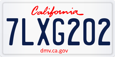 CA license plate 7LXG202