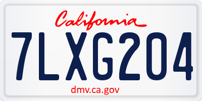 CA license plate 7LXG204