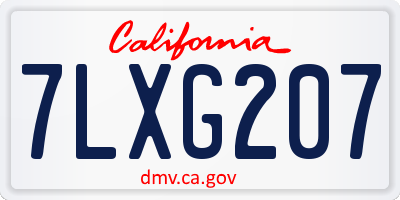CA license plate 7LXG207