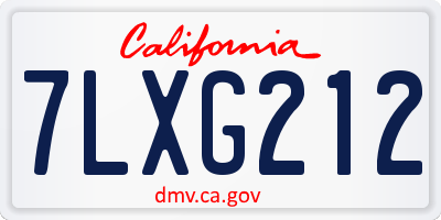 CA license plate 7LXG212