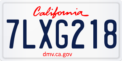 CA license plate 7LXG218