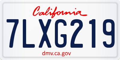 CA license plate 7LXG219