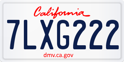 CA license plate 7LXG222