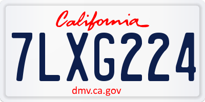CA license plate 7LXG224