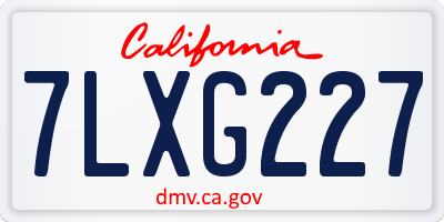 CA license plate 7LXG227