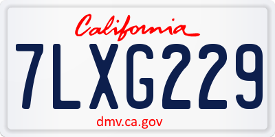 CA license plate 7LXG229