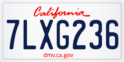 CA license plate 7LXG236