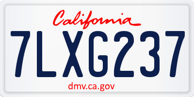 CA license plate 7LXG237