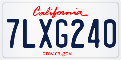 CA license plate 7LXG240
