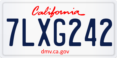 CA license plate 7LXG242
