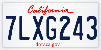 CA license plate 7LXG243