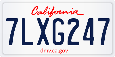 CA license plate 7LXG247