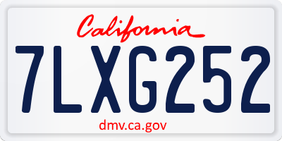 CA license plate 7LXG252