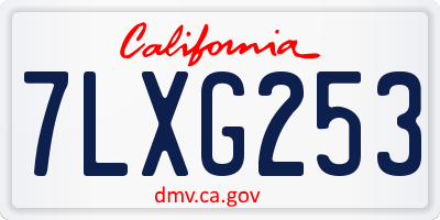 CA license plate 7LXG253