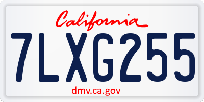 CA license plate 7LXG255