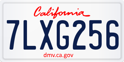 CA license plate 7LXG256