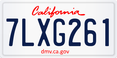 CA license plate 7LXG261