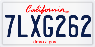 CA license plate 7LXG262