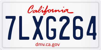 CA license plate 7LXG264