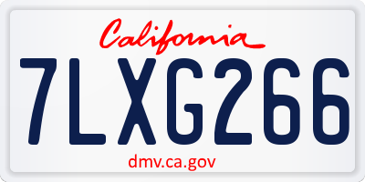 CA license plate 7LXG266