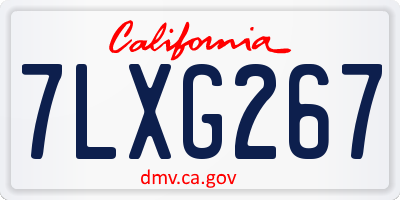 CA license plate 7LXG267