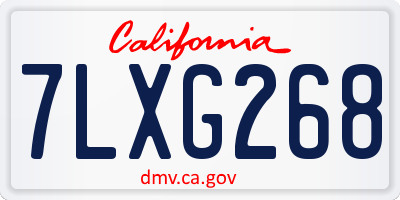 CA license plate 7LXG268