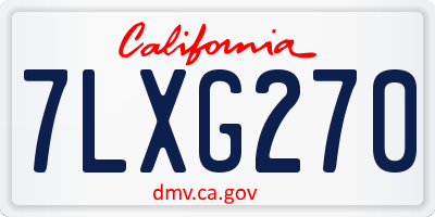 CA license plate 7LXG270
