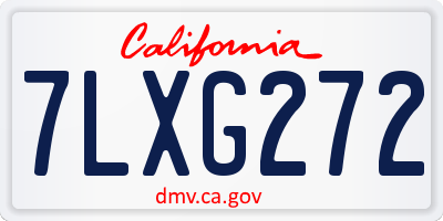 CA license plate 7LXG272