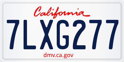CA license plate 7LXG277