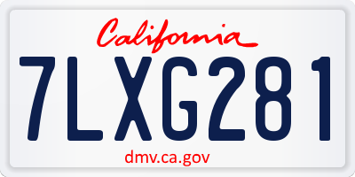 CA license plate 7LXG281