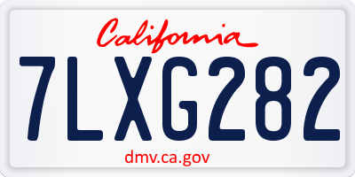 CA license plate 7LXG282