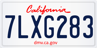 CA license plate 7LXG283
