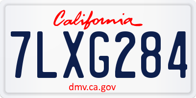 CA license plate 7LXG284