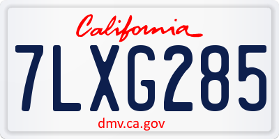CA license plate 7LXG285