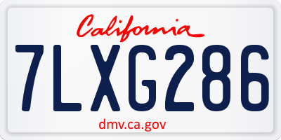 CA license plate 7LXG286