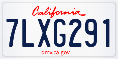 CA license plate 7LXG291