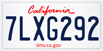 CA license plate 7LXG292