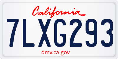 CA license plate 7LXG293